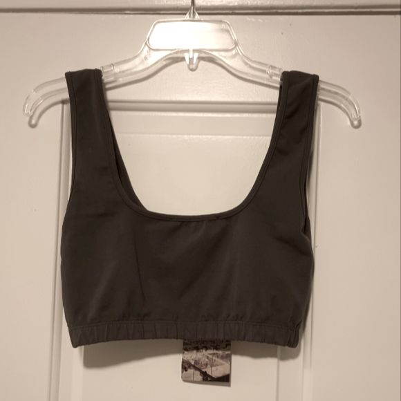 NWT Groceries Apparel organic cotton bralette charcoal grey Size L - Picture 2 of 8